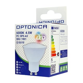 OPTONICA LED λάμπα spot 1901, 4.5W, 6000K, GU10, 320lm