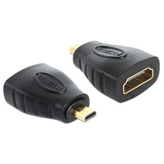 DELOCK αντάπτορας HDMI σε HDMI micro 65242 με Ethernet, μαύρος