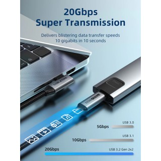 CABLETIME καλώδιο USB-C C160, γωνιακό, PD 100W, 20Gbps, 4K, 1m, μαύρο