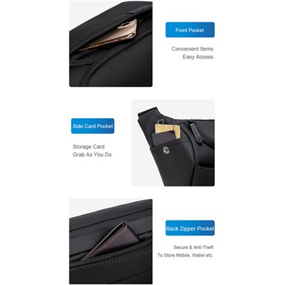 ARCTIC HUNTER τσάντα Crossbody Y00565 με θήκη tablet, 4L, μαύρη