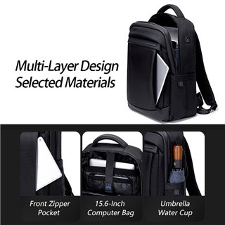 ARCTIC HUNTER τσάντα πλάτης B00478 με θήκη laptop 15.6", 18L, γκρι