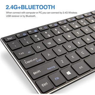 RIITEK ασύρματο πληκτρολόγιο RT721 με touchpad, Bluetooth & 2.4GHz