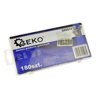 GEKO σετ λαστιχένιες ροδέλες G02915, διάφορα μεγέθη, 180τμχ