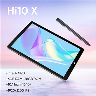 CHUWI tablet Hi10X, πληκτρολόγιο & γραφίδα, 10.1", 6/128GB, Win 11, γκρι