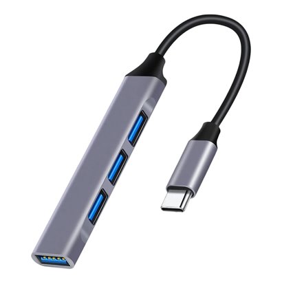 POWERTECH USB-C hub PT-1113, 4x USB 3.2 Gen 1 θύρες, 5Gbps, γκρι