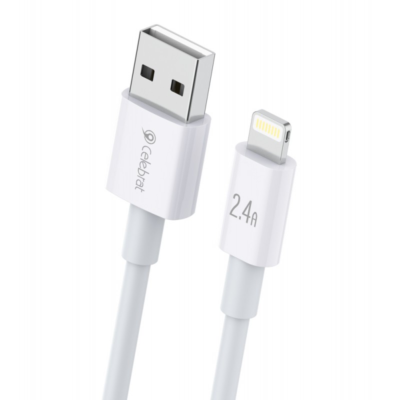 CELEBRAT καλώδιο Lightning σε USB CB-24L, 2.4A, 1.2m, λευκό