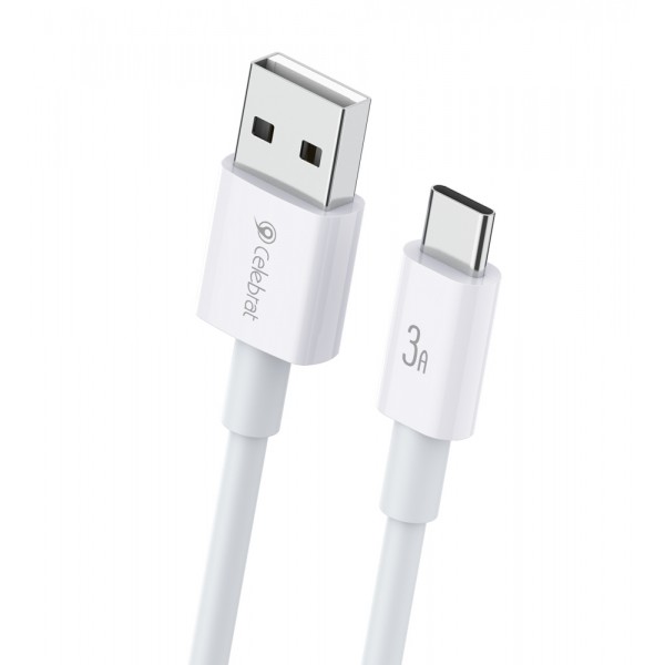 CELEBRAT καλώδιο USB-C σε USB CB-24C, 3A, 1.2m, λευκό