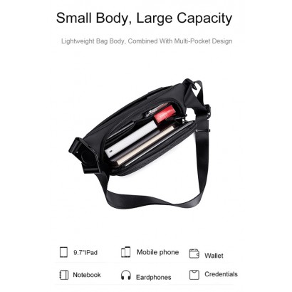 ARCTIC HUNTER τσάντα Crossbody Y00561 με θήκη tablet, 4L, μαύρη