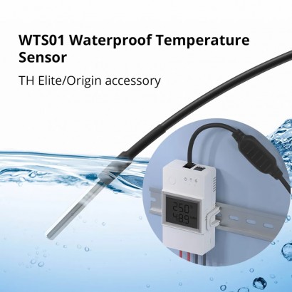 SONOFF καλώδιο με αισθητήρα θερμοκρασίας WTS01, αδιάβροχο, 1.5m, μαύρο