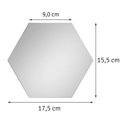 Σετ αυτοκόλλητοι ακριλικοί καθρέπτες AG543D εξάγωνοι, 15.5x17.5cm, 12τμχ
