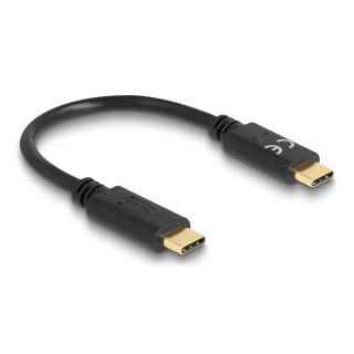 DELOCK καλώδιο USB-C 85356, PD 5A, 15cm, E-Marker, μαύρο