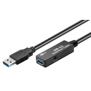 GOOBAY καλώδιο προέκτασης USB 3.0 95727, active, 5Gbps, 5m, μαύρο