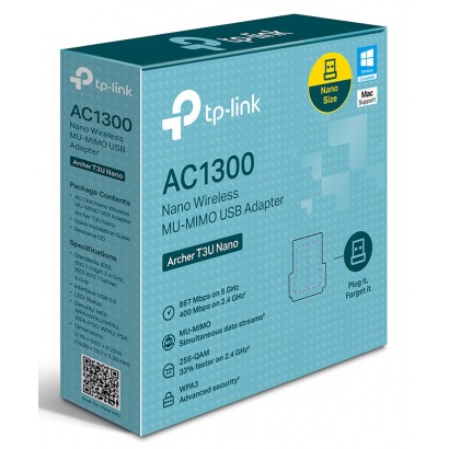 TP-LINK Wireless USB Adapter AC1300 Archer T3U Nano, MU-MIMO, Ver. 1.0
