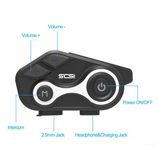SCSETC ενδοεπικοινωνία μηχανής S-8X με Bluetooth, έως 2 αναβάτες, 800m