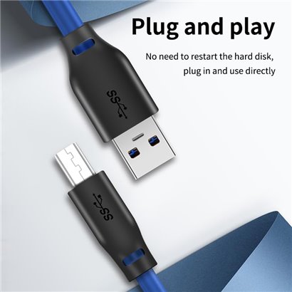 CABLETIME καλώδιο USB σε USB Type B CT-C160-U3-AMBM, 5Gbps, 2m, μπλε