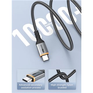 CABLETIME καλώδιο USB-C CT-CM100, 100W PD, 1m, μαύρο