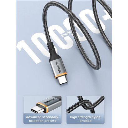 CABLETIME καλώδιο USB-C CT-CM100, 100W PD, 2m, μαύρο