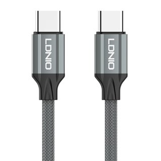 LDNIO καλώδιο USB-C σε USB-C LC441C, 65W PD, 1m, γκρι