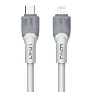 LDNIO καλώδιο Lightning σε USB-C LC602I, 30W PD, 2m, γκρι