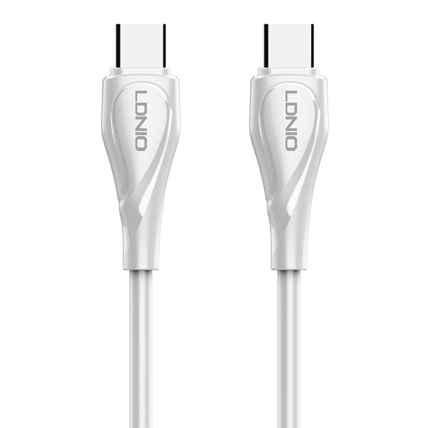 LDNIO καλώδιο USB-C σε USB-C LC611C, 65W PD, 1m, λευκό