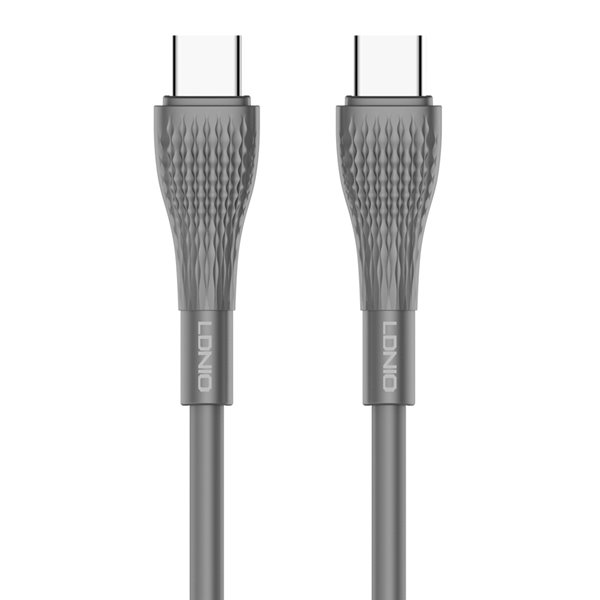 LDNIO καλώδιο USB-C σε USB-C LC671C, 65W PD, 1m, γκρι
