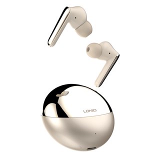 LDNIO earphones με θήκη φόρτισης T01, True Wireless, HiFi, χρυσά