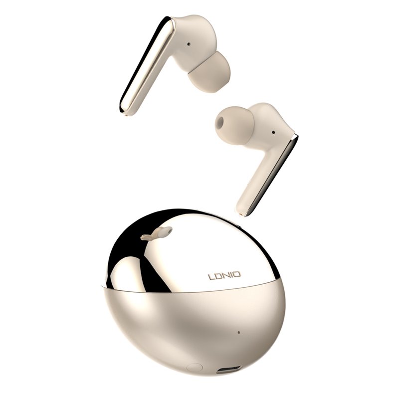 LDNIO earphones με θήκη φόρτισης T01, True Wireless, HiFi, χρυσά