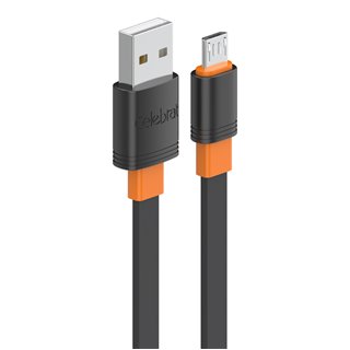 CELEBRAT καλώδιο micro USB σε USB CB-33M, flat, 2.1A, 1m, μαύρο
