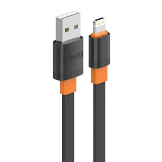 CELEBRAT καλώδιο Lightning σε USB CB-33L, flat, 2.4A, 1m, μαύρο