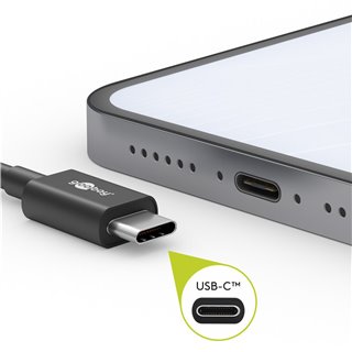 GOOBAY καλώδιο USB-C 66318, 60W, 480Mbps, 1m, μαύρο
