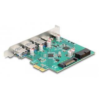 DELOCK κάρτα επέκτασης PCI x1 σε 3x USB/2x USB-C/19-pin 90109, 5Gbps