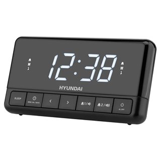 HYUNDAI επιτραπέζιο ρολόι & ραδιόφωνο RAC341PLLBW με ξυπνητήρι, μαύρο