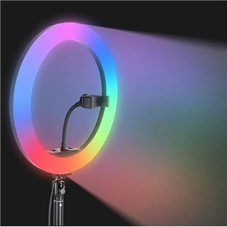 Φωτιστικό δαχτυλίδι LED ZD67D με τρίποδα, Φ30cm, 11W, RGB