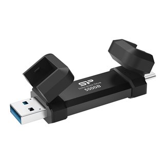 SILICON POWER USB Flash Drive DS72, USB/USB-C, 500GB 1050/850MBps, μαύρο