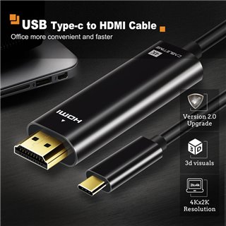 CABLETIME καλώδιο USB-C σε HDMI CT-CMHD, 4K/60Hz, 1.8m, μαύρο
