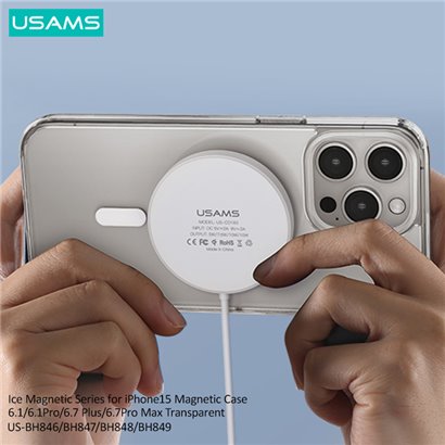 USAMS θήκη Ice Magnet US-BH846 για iPhone 15, διάφανη