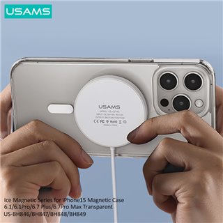 USAMS θήκη Ice Magnet US-BH848 για iPhone 15 Plus, διάφανη