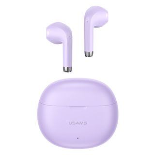 USAMS earphones με θήκη φόρτισης US-YO17, True Wireless, μωβ