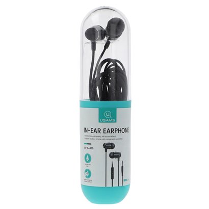 USAMS earphones με μικρόφωνο EP-42, 3.5mm, 1.2m, μαύρα
