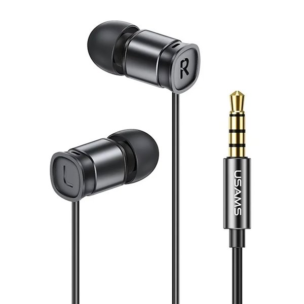 USAMS earphones με μικρόφωνο EP-46, 3.5mm, 1.2m, μαύρα