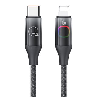 USAMS καλώδιο Lightning σε USB-C US-SJ638, 30W PD, 1.2m, μαύρο