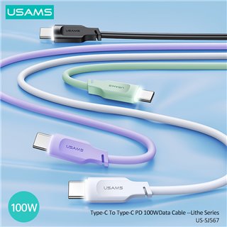 USAMS καλώδιο USB-C σε USB-C US-SJ567, 100W PD, 1.2m, πράσινο