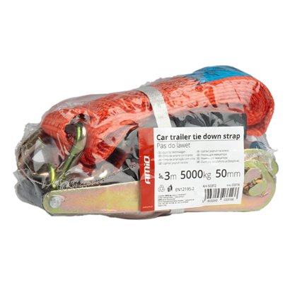 AMIO ιμάντας πρόσδεσης φορτίου 03316 με καστάνια & γάντζο, έως 5000kg, 3m