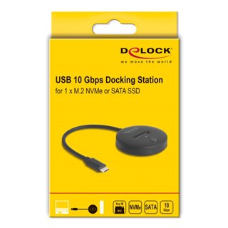DELOCK docking station 64254 για M.2 NVMe/SATA SSD, 10Gbps, μαύρο
