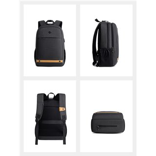 GOLDEN WOLF τσάντα πλάτης GB00375 με θήκη laptop 15.6", 19L, USB, μαύρη