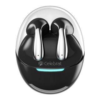 CELEBRAT earphones με θήκη φόρτισης W51, True Wireless, μαύρα