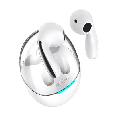 CELEBRAT earphones με θήκη φόρτισης W51, True Wireless, λευκά