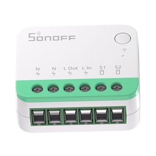 SONOFF smart διακόπτης MINIR4M, 2 κανάλια, Wi-Fi, 10A, λευκός