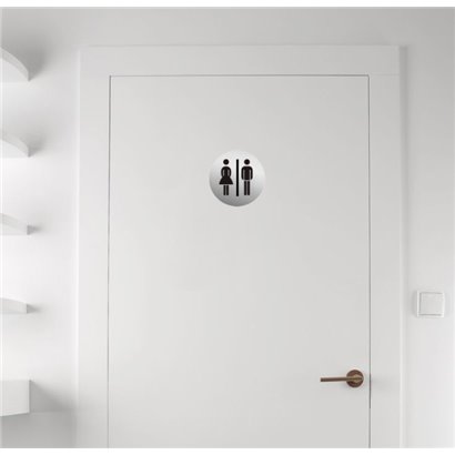 SEILFLECHTER πινακίδα WC γυναικών/ανδρών 972069, αυτοκόλλητη, Φ75mm