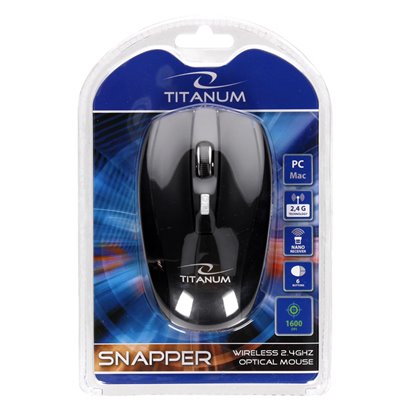 TITANUM ασύρματο ποντίκι Snapper TM105K, οπτικό, 1600DPI, μαύρο